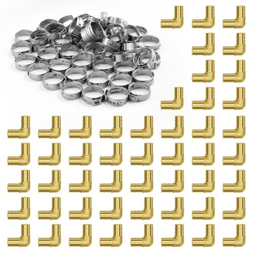 Pipe Fittings 34 50PCS Brass Pipe Fittings Clampstyle Elbows Pipe