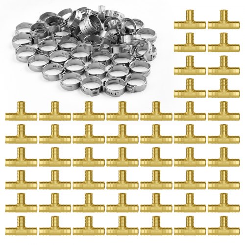Pipe Fittings 12 50PCS Brass Pipe Fittings Clampstyle Tee Pipe