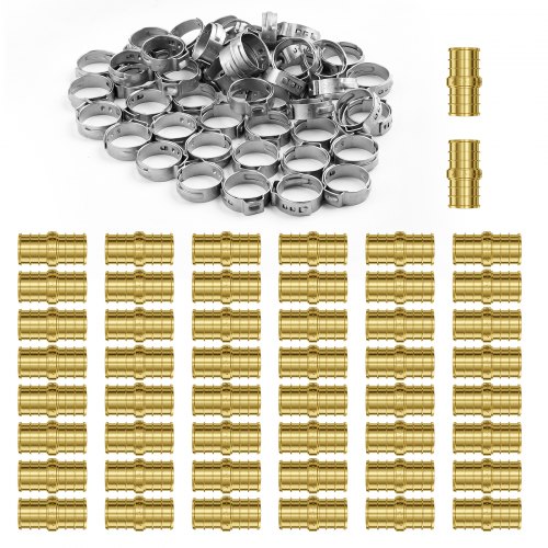 Pipe Fittings 12 50PCS Brass Pipe Fittings Clampstyle StraightThrough