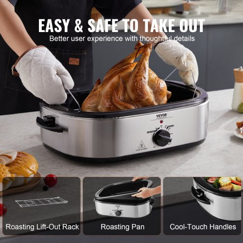 Electric Roaster Oven 18 QT Turkey Roaster Oven with SelfBasting Lid