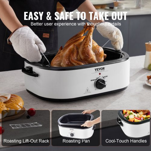 Electric Roaster Oven 22 QT Turkey Roaster Oven with SelfBasting Lid