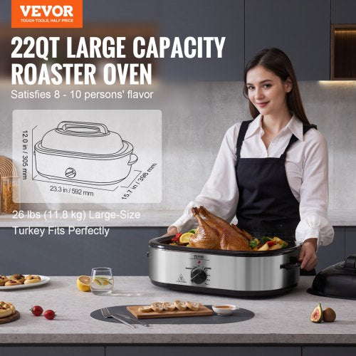 Electric Roaster Oven 22 QT Turkey Roaster Oven with SelfBasting Lid 1