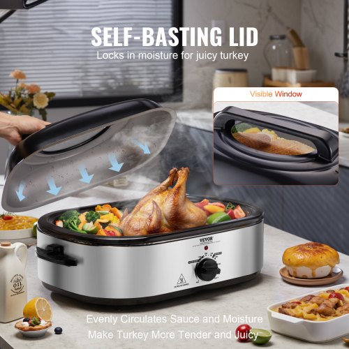 Electric Roaster Oven 22 QT Turkey Roaster Oven with SelfBasting Lid 1