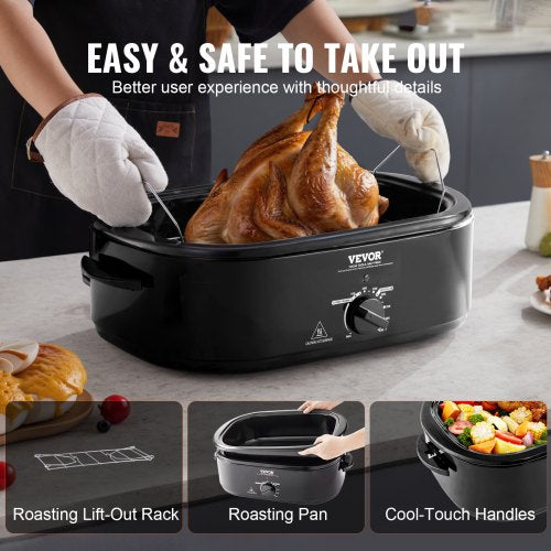 Electric Roaster Oven 24 QT Turkey Roaster Oven with SelfBasting Lid