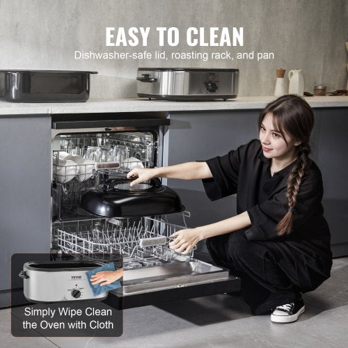 Electric Roaster Oven 24 QT Turkey Roaster Oven with SelfBasting Lid