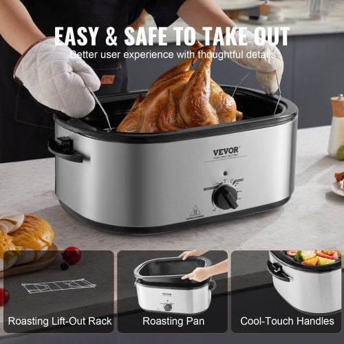 Electric Roaster Oven 26 QT Turkey Roaster Oven with SelfBasting Lid