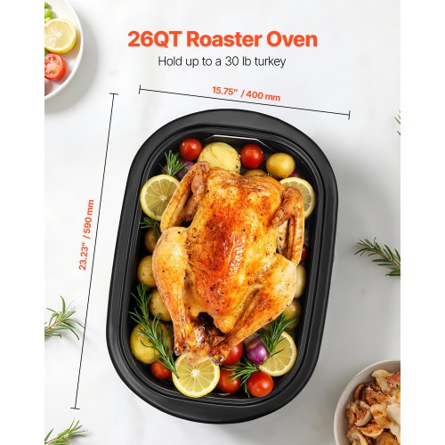Roaster Oven 26QT Electric Roasting Pan 150450 Adjustable Temperature