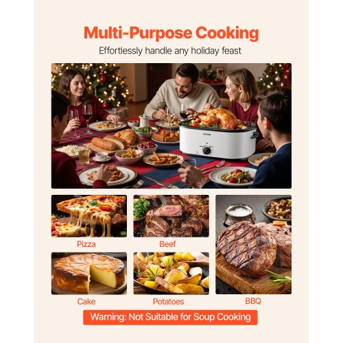 Roaster Oven 26QT Electric Roasting Pan 150450 Adjustable Temperature