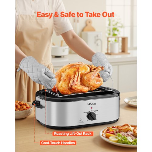 Roaster Oven 22QT Electric Roasting Pan 150450 Adjustable Temperature