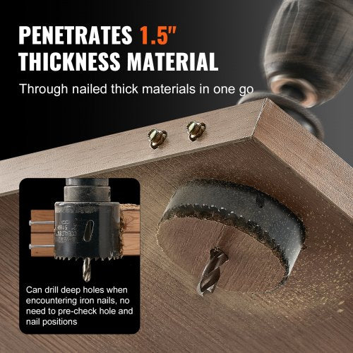 Hole Saw Kit 11 PCS Saw Blades 2 Drill Bits 1 Hex Wrench General Purpose