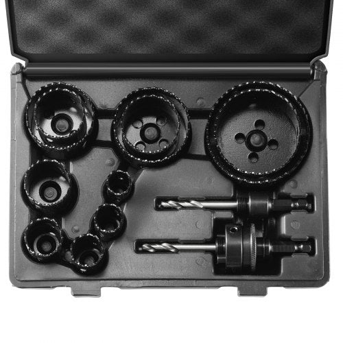 Hole Saw Kit 11 PCS Saw Blades 2 Drill Bits 1 Hex Wrench General Purpose