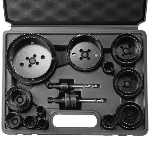 Hole Saw Kit 18 PCS Saw Blades 6 Drill Bits 1 Hex Wrench General Purpose