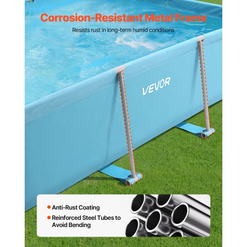Frame Above Ground Swimming Pool 118 x 78 x 30 in Rectangular Steel Metal