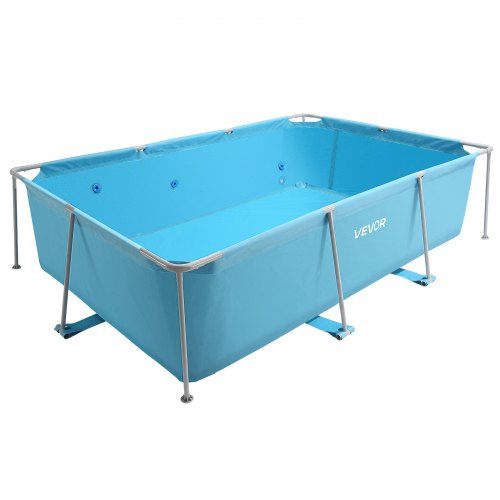 Frame Above Ground Swimming Pool 118 x 78 x 30 in Rectangular Steel Metal