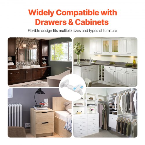 Cabinet Latch Locks 12 Pack Child Safety Cabinet Locks No Drilling or Tools