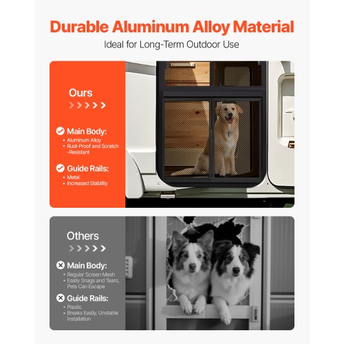 RV Screen Door Protector 265 x 20 inch Door Grille Easy to Install