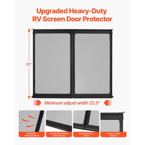 RV Screen Door Protector 225 x 20 inch Door Grille Easy to Install