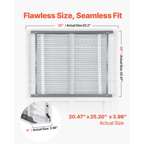 20 x 25 x 4 Furnace Filter MERV 16 HVAC Ac Filters12Month Electrostatic