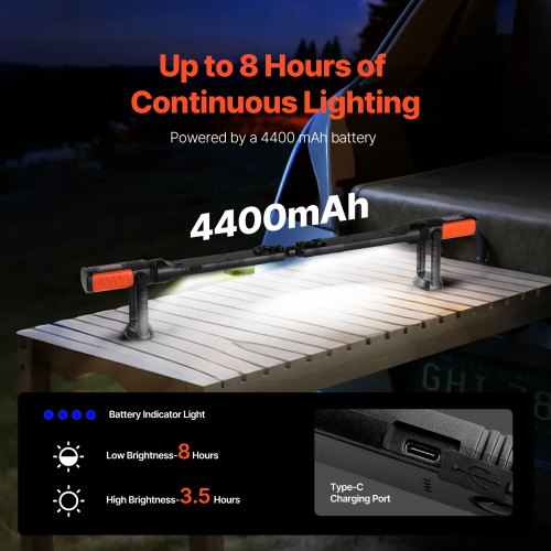 Underhood Work Light 1450LM 4400mAh Rechargeable Magnetic Bright LED