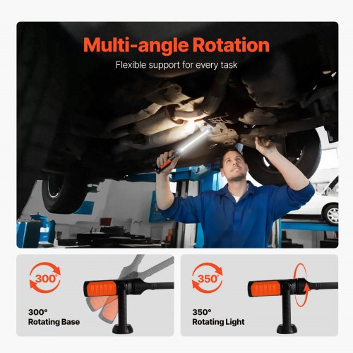 Underhood Work Light 1450LM 4400mAh Rechargeable Magnetic Bright LED