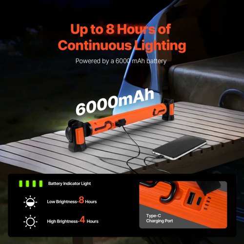 Underhood Work Light 1250LM 6000mAh Rechargeable Magnetic Bright LED