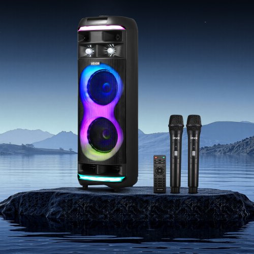 Karaoke Machine for Adults 80W 8inch Portable Bluetooth Speaker with 2