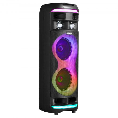 Karaoke Machine for Adults 80W 8inch Portable Bluetooth Speaker with 2