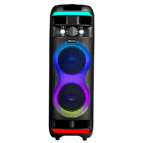 Karaoke Machine for Adults 80W 8inch Portable Bluetooth Speaker with 2