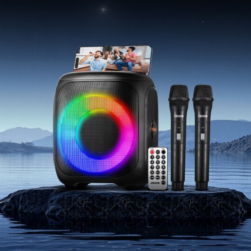 Karaoke Machine for Adults 15W 4inch Portable Bluetooth Speaker with 2