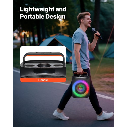 Karaoke Machine for Adults 30W 65inch Portable Bluetooth Speaker with 2