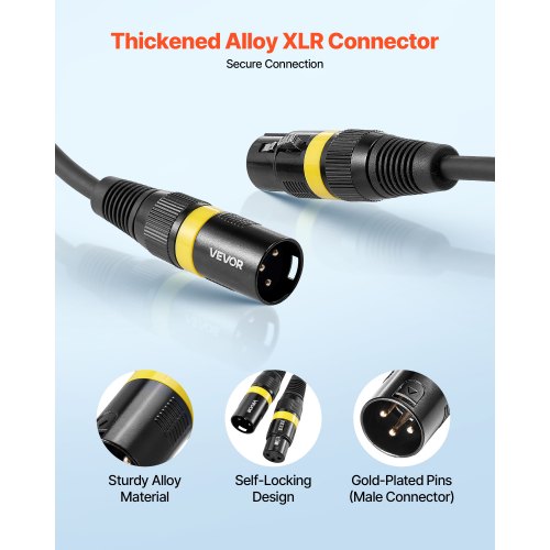 XLR Cable 100 ft 2 Pack Shielded Balanced DMX Male to Female Microphone