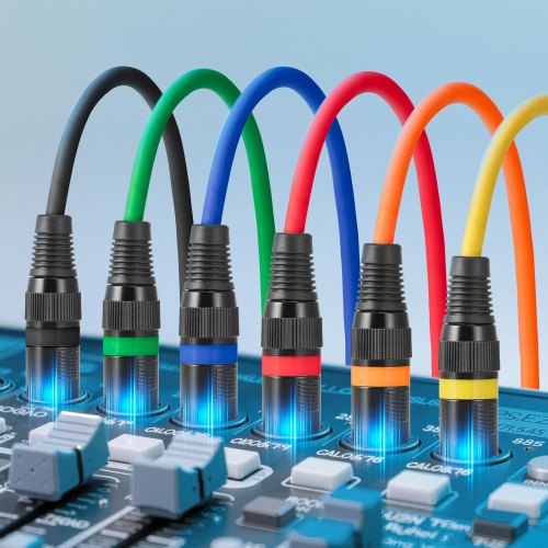 XLR Cable 20 ft 6 Pack Shielded Balanced DMX Male to Female Microphone