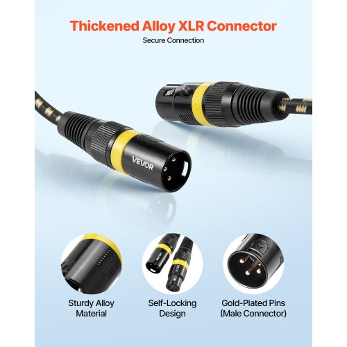XLR Cable 25 ft 6 Pack Shielded Balanced DMX Male to Female Microphone