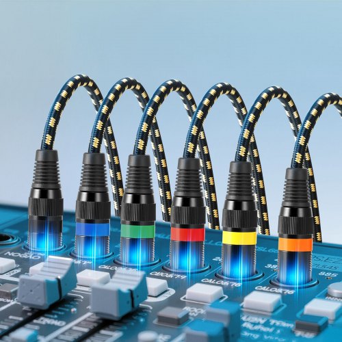 XLR Cable 25 ft 6 Pack Shielded Balanced DMX Male to Female Microphone