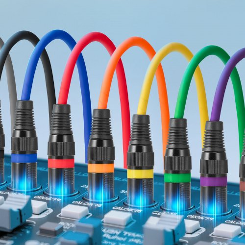XLR Cable 3.3 ft 10 Pack Shielded Balanced DMX Male to Female Microphone