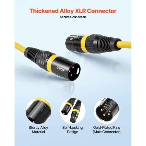 XLR Cable 6.5 ft 10 Pack Shielded Balanced DMX Male to Female Microphone
