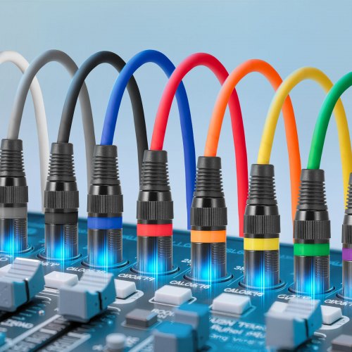 XLR Cable 6.5 ft 10 Pack Shielded Balanced DMX Male to Female Microphone