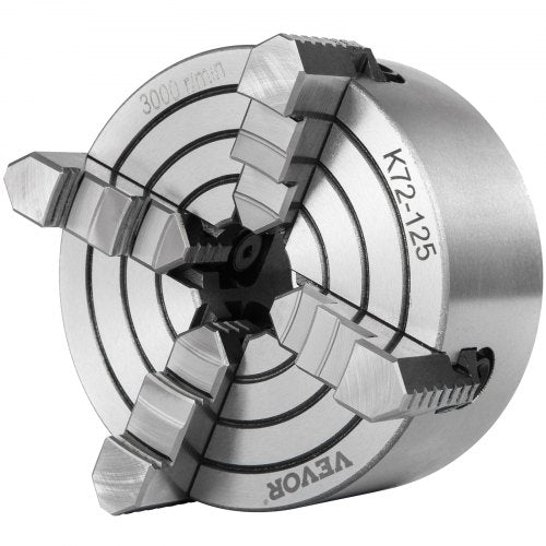 K72125 Lathe Chuck 5 Inch 4Jaw Independent Metal Lathe Chuck with Reversible Jaw
