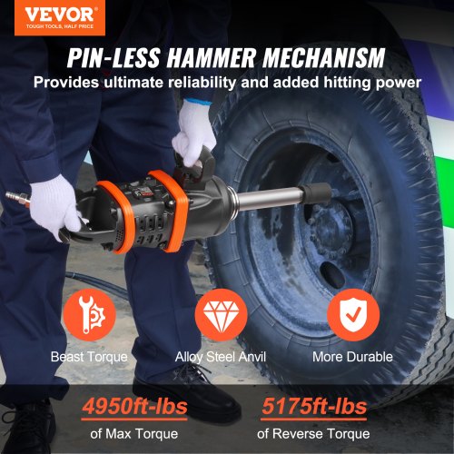 1 Inch Air Impact Wrench Up to 5175 ftlbs Beast Reverse Torque Output