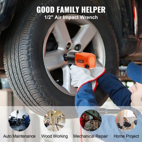 Air Impact Wrench 1/2" Drive Air Impact Gun Up to 880ftlbs Nutbusting