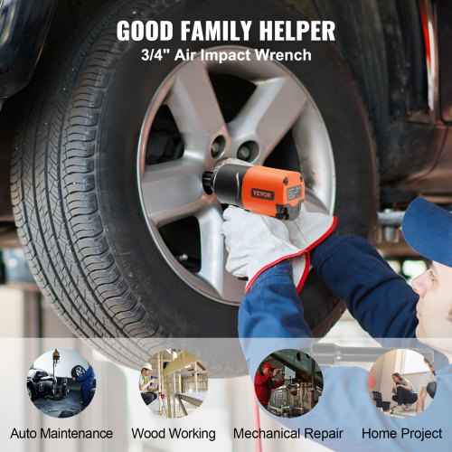 Air Impact Wrench 34Inch Drive Air Impact Gun Up to 1870ftlbs