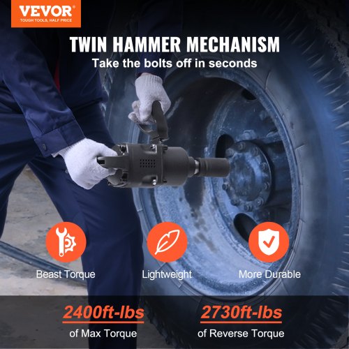1 Inch Air Impact Wrench Up to 2730 ftlbs Reverse Torque Output 1