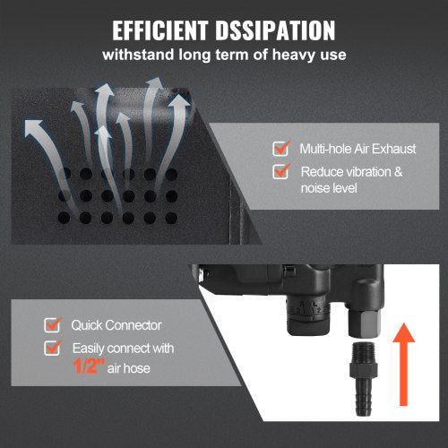 1 Inch Air Impact Wrench Up to 2730 ftlbs Reverse Torque Output 1