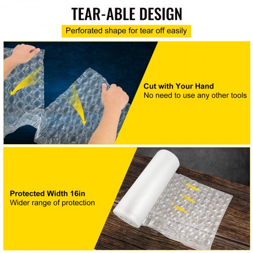 Air Cushion Film 984Ft Length Air Pillow Bubble Bags Film 16 Inch Width