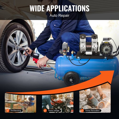 Air Compressor Motor 2HP 52CFM 90PSI Oil Free Air Compressor Pump Max