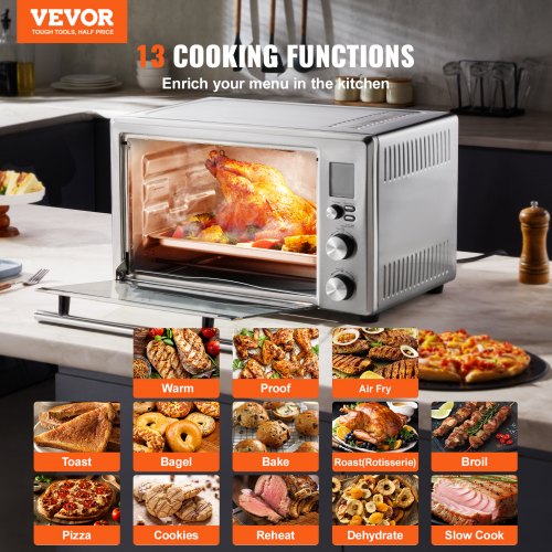 13IN1 Air Fryer Toaster Oven 28L296Qt Convection Oven 1800W 2Tier