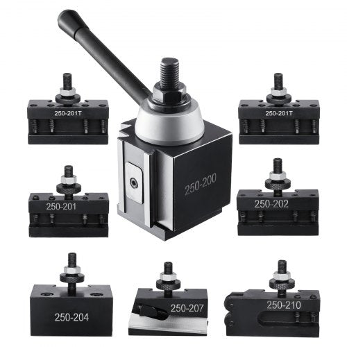Quick Change Tool Post Set 8 Pcs Includes Lathe Tool Holders Wedge Type
