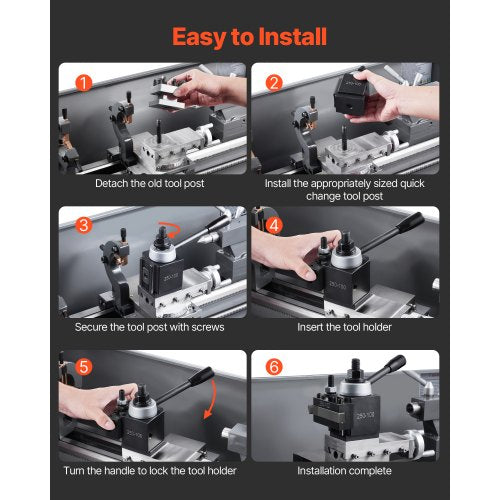 Quick Change Tool Post Set 8 Pcs Includes Lathe Tool Holders Wedge Type