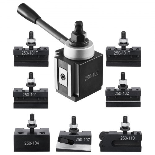 Quick Change Tool Post Set 8 Pcs Includes Lathe Tool Holders Wedge Type
