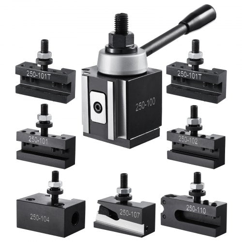 Quick Change Tool Post Set 8 Pcs Includes Lathe Tool Holders Wedge Type